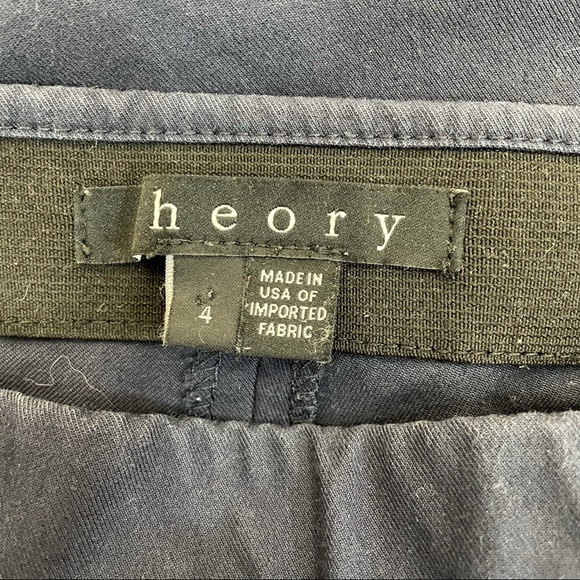 Theory Navy Pull On Slim Fit Slacks - Picture 3 of 7